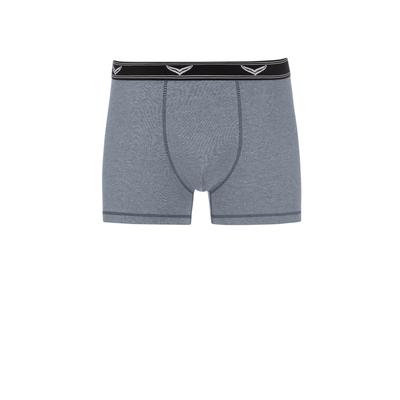 Boxer TRIGEMA "TRIGEMA Bequeme Pants mit Webgummibund", Kinder, Gr. XS, grau (steingrau, melange), 95% Baumwolle, 5% Elastan, Unterhosen Image