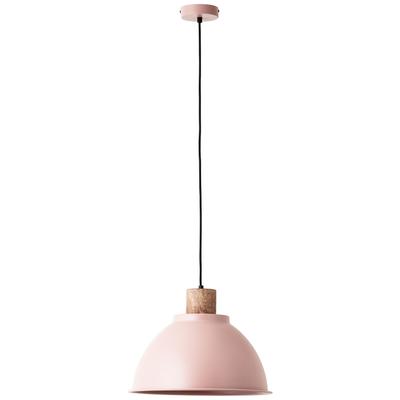 BRILLIANT Pendelleuchte "Erena", pink (pink hell), Ø 38cm, Lampen, Höhe 120 cm, Ø 38 cm, E27, kürzbar, Metall/Holz