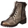 Schnürboots MUSTANG SHOES, Damen, Gr. 37, gold (gold used), Lederimitat, used, casual, Schuhe, Schnürstiefelette, Blockabsatz, in Metallic-Optik, schmale Form