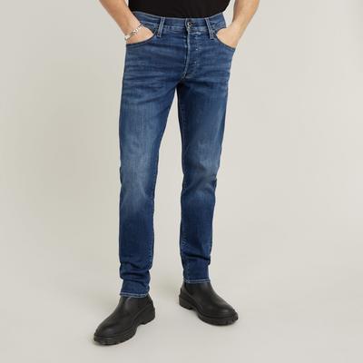Slim-fit-Jeans G-STAR "3301 Slim", Herren, Gr. 34, Länge 32, blau (medium aged), Denim/Jeans, Obermaterial: 92% Baumwolle, 7% Elastomultiester, 1% sonstige Fasern, modisch, slim fit lang, Jeans, mit toller Waschung und Elasthan Image