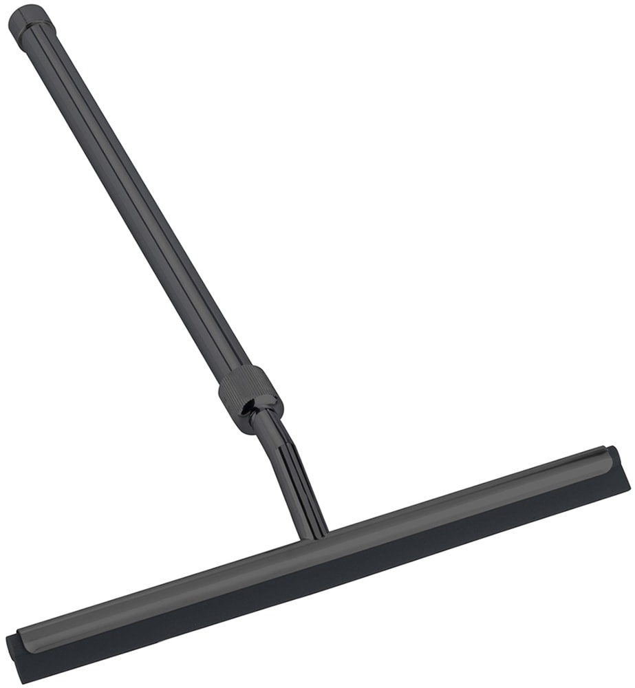 Wasserabzieher WENKO "Teleskop", schwarz, B:26cm H:59cm L:3cm, Edelstahl, Gummi, Zinkdruckguss, Wasserabzieher, ausziehbarer Duschabzieher und Badezimmerwischer mit Doppel-Gummilippe