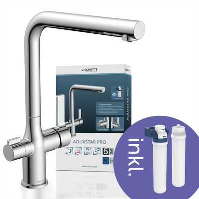 Spültischarmatur SCHÜTTE "AQUASTAR PRO", grau (chrom), B:26,5cm H:30cm T:14cm, Messing, Armaturen Image