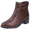 Stiefelette RIEKER, Damen, Gr. 37, lila (marrone), Lederimitat, klassisch, Schuhe, Boots, Blockabsatz, slouchy Schaft, mit Innenreißverschluss