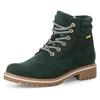 Winterboots TAMARIS, Damen, Gr. 41, grün, Nubukleder, unifarben, casual, Schuhe, Blockabsatz, Schnürboots, Outdoorschuh mit Duo-Tex-Ausstattung