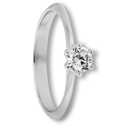 Goldring ONE ELEMENT "Zirkonia Ring aus 333 Weißgold" Gr. 50, silber, Fingerringe, Damen, 50,mit Zirkonia, Weißgold 333-Gold, Weißgold 333, Gold, Damen Gold Schmuck Image