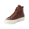 Sneaker CONVERSE "CHUCK TAYLOR ALL STAR LIFT PLATFORM WATER REPELLENT LEATHER", Gr. 37, braun (bear nap, egret, schwarz), Leder, sportlich, Schuhe