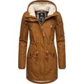 Wintermantel RAGWEAR "Elsie", Damen, Gr. XL (42), braun (zimt), Außenmaterial: 65% Polyester, 35% Baumwolle, Innenfutter: 100% Polyester, Wattierung: 100% Polyester, casual, tailliert ca. Mitte Oberschenkel, Langarm Ärmel ohne Ärmelschlitz...