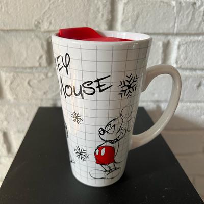 Disney Kitchen | Disney Mickey Mouse Ceramic Travel Coffee Mug | Color: Red/White | Size: Os