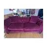 Canape Chesterfield 3 Places Velours Rouge Merlot