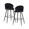 Lot De 2 Tabourets De Bar Tabouret De Bar Tabouret De Comptoir En Velours Avec Dossier Tabouret 110 Kg