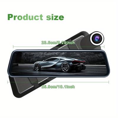 TEMU 4k+1080p2 Driving And Rear Bsd Wi Fi And Touch , A 9.66- Ips Touch For Car , Car Dvr, Car Dashboard ,