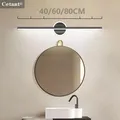 Lampe de mur LED moderne 40/60/80CM noir miroir lumière commode salle de bain toilette longue bande lampes décor à la maison luminaire LED Lustre