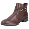 Stiefelette RIEKER, Damen, Gr. 42, lila (marrone), Lederimitat, unifarben, klassisch, Schuhe, Business-Stiefelette, Boots, mit Innenreißverschluss, schmale Form
