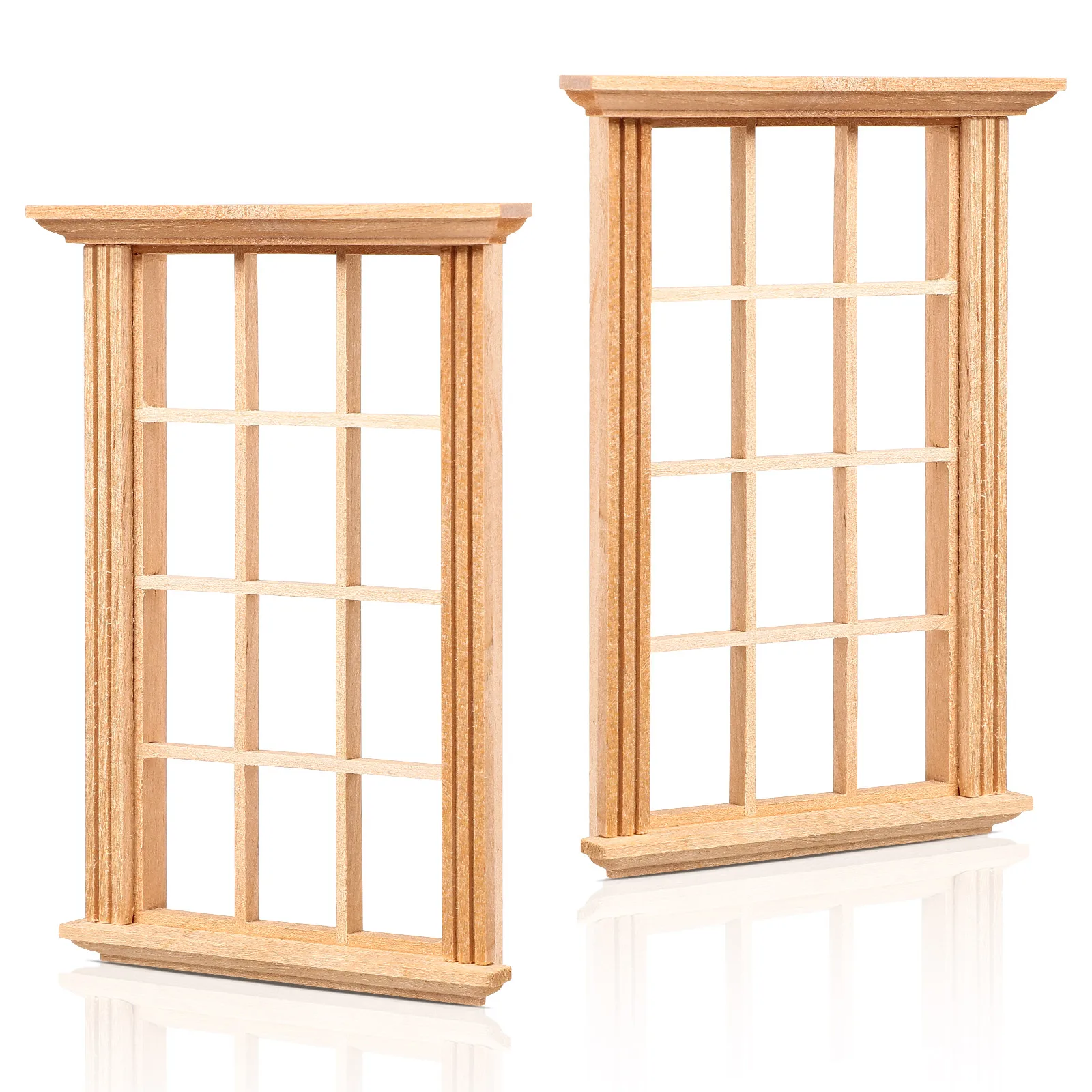 Mini cadre de fenêtre pour maison de poupée 1:12, 2 pièces, modèle douze treillis, jouets de simulation pour enfants, accessoires de meubles de maison
