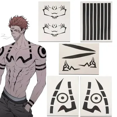 Aufkleber Cosplay Prop Anime Zubehör Ryomen Sukuna Inumaki Toge wasserdichte Tattoo Aufkleber Image