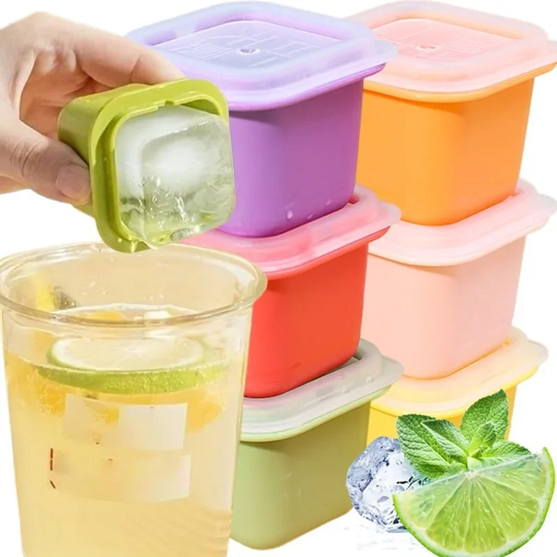 6/1pcs quadratische Eiswürfel form kreative wieder verwendbare Eiswürfel hersteller Saft Kaffee Getränke Eiswürfel Formen Werkzeuge Küchen bar Gadgets