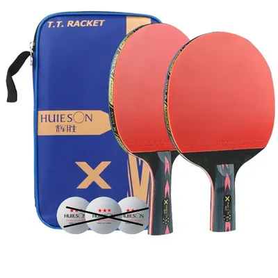 Huieson Tischtennisschläger, 5-Sterne-Doppelseiten, Noppen aus Gummi, leistungsstarkes Pingpong-Paddel (keine Bälle) Image