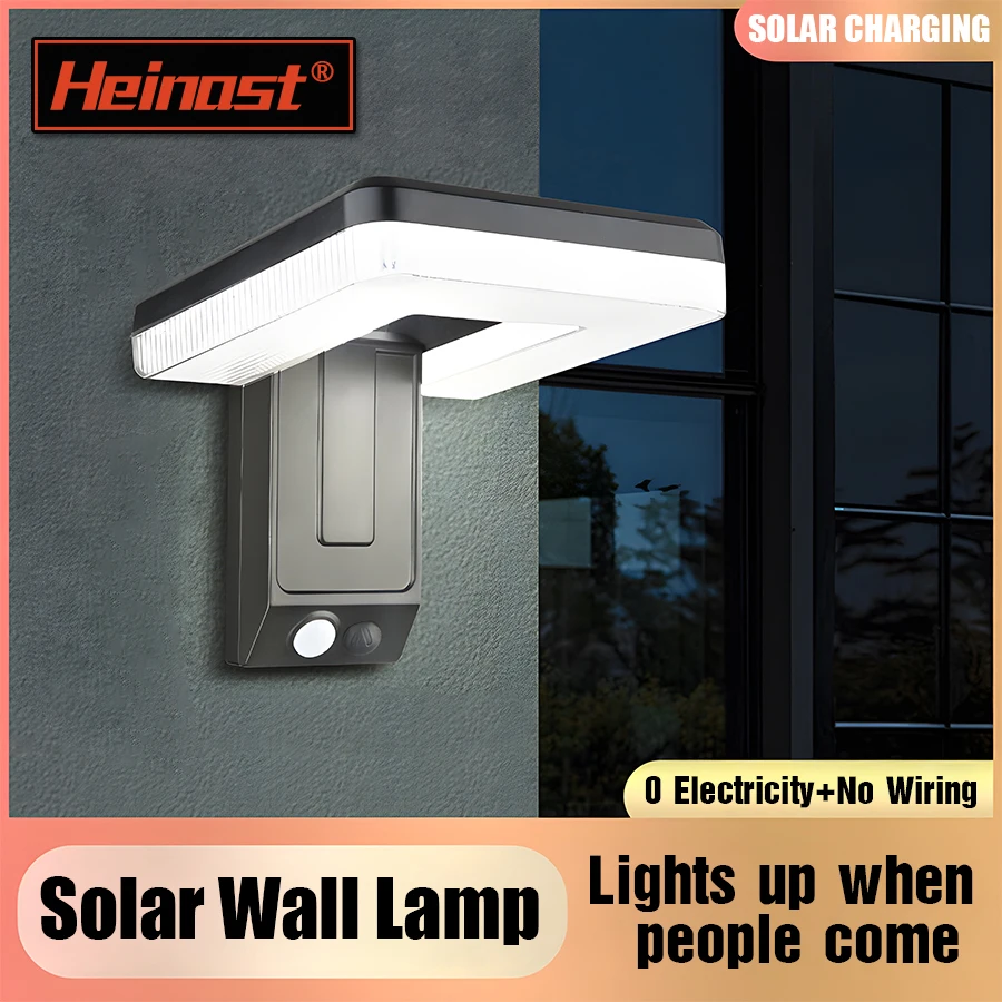 Faltbare LED 120 ° Solarleuchte für den Außenbereich, Wandleuchte, wasserdicht, Strahler, Bewegungsmelder, Solar-3-Modi, Straßenlaterne, Gartendekoration Image