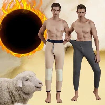 Winter warme Herren warme Leggings enge Herren lange Johns Fleece Wolle warme Unterwäsche elastische Image