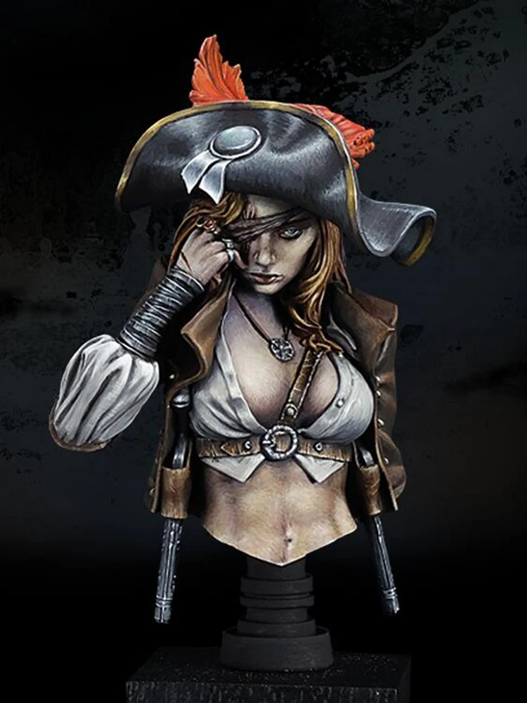 Harzsoldat 1/10 alter Offiziersfrau Büste Krieger Modell Unmontierter unbemalter Figurenbausatz Image