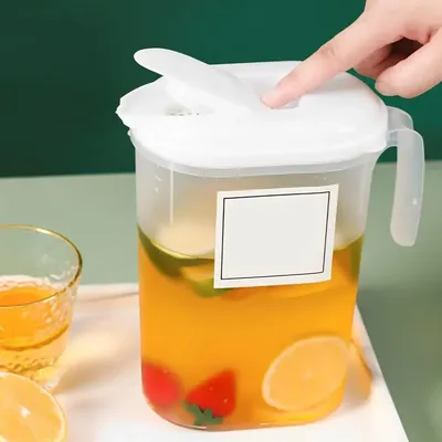 Plastic Fridge Jug 1.5L 2L with Filter Lid Transparent Sealing Kettle with Handle Transparent Heat Resistant Water Jug Kitchen