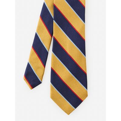 J.McLaughlin Men's Silk Tie in Stripe Yellow/Blue