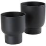 Epikasa - Lot de 2 Pots à Plantes Fulda, Métal, Noir, 16x16x19 cm