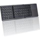 AURTEC Foldable Bluetooth Keyboard with Touchpad Rechargeable Portable Wireless Mini Keyboard for PC Tablet Samsung Android iOS Smartphone-Dark Gray Grey