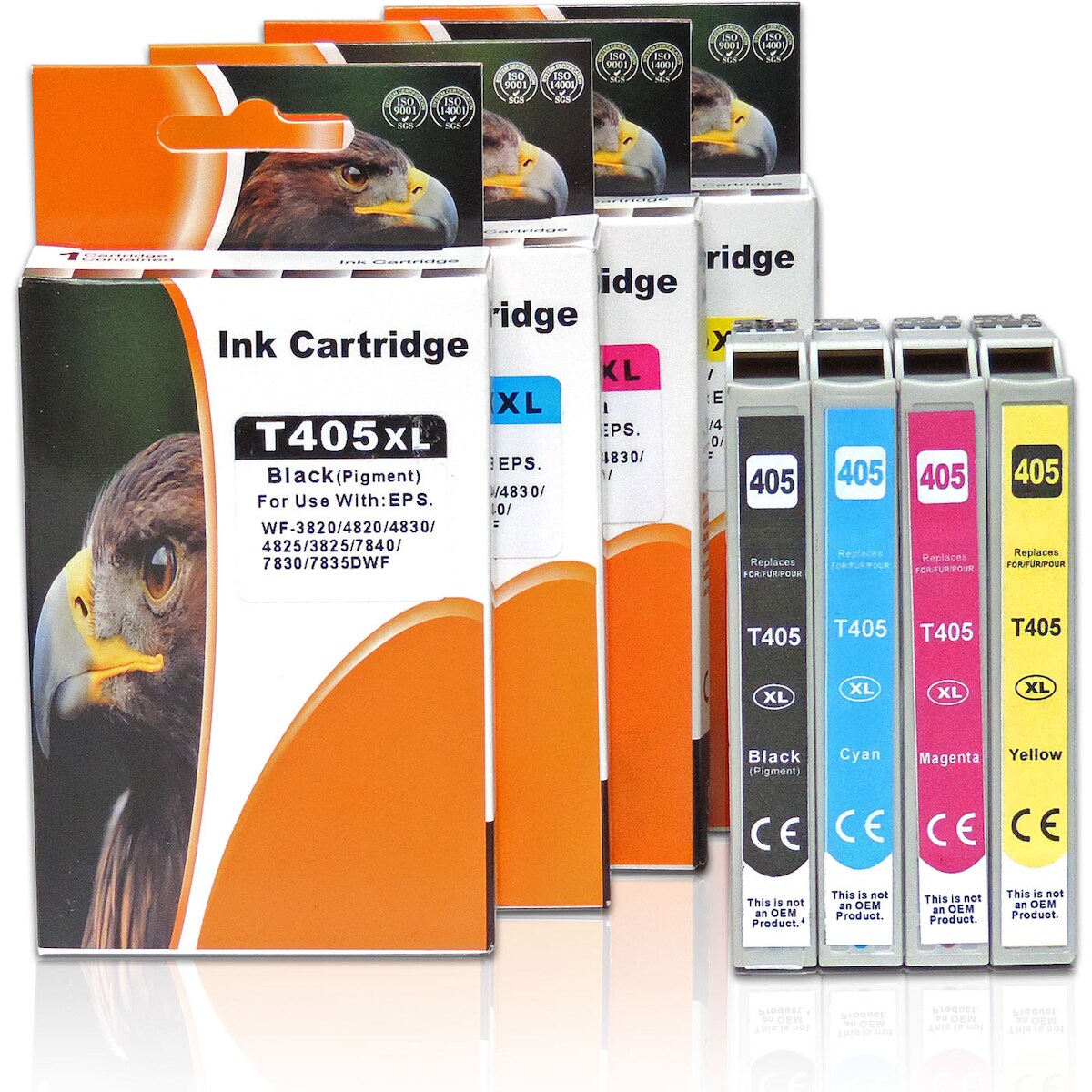 D&C 405XL Kompatible Tintenpatronen 4er-Set für Epson WorkForce Pro WF-4830 DTWF Image