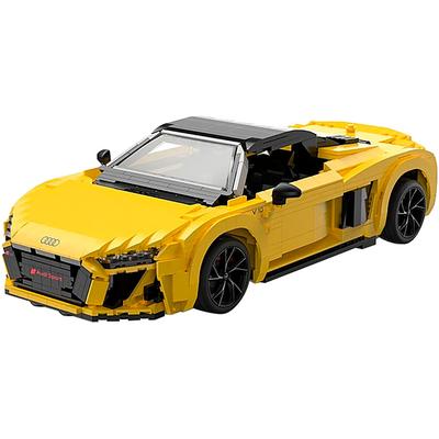 Konstruktions-Spielset JAMARA "Audi R8 Spyder 1:14 gelb Bricks" Spielbausteine gelb Kinder Maßstab 1:14, offiziell lizensiert