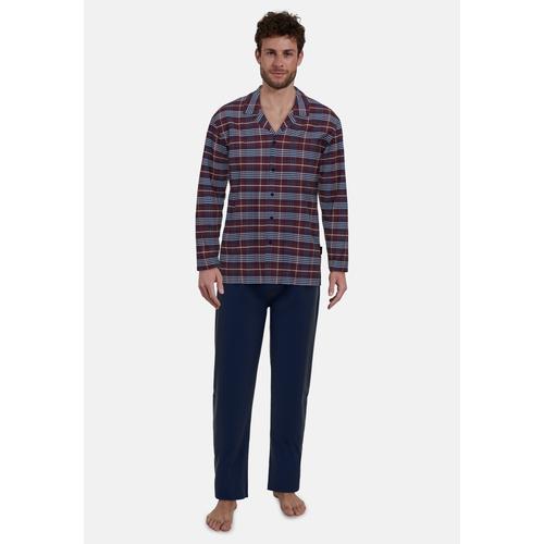 Pyjama GÖTZBURG Gr. 58, rot (rot-dunkel-karo) Herren Homewear-Sets mit klassischem Schnittmuster