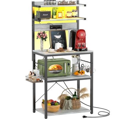 Bakers Rack with Power Outlet - 15.7"D x 23.6"W x 58.1"H