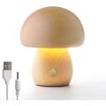 Crea - Lampe Champignon en Bois, Lampe de Chevet Portable à Intensité Variable Rechargeableavec