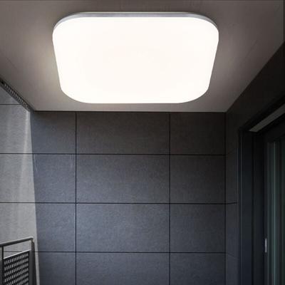 Led Außen Decken Leuchte eckig Lampe weiß opal Garten Beleuchtung Strahler silber Image