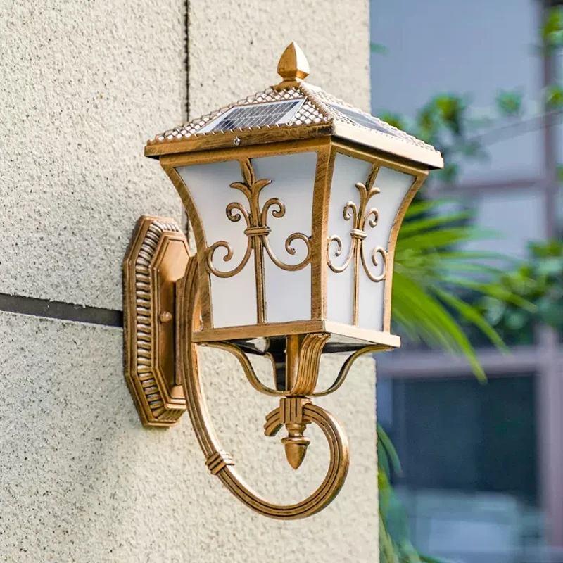 Solar Panel LED Outdoor Garden Decoration Wall Light Waterproof Solar Spotlights Street Wall Lamp Outdoor Balcony ﻿