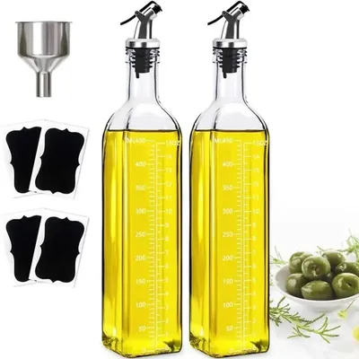 1/2 pcs 500ml glass oil bottle, square glass oil jug glass oil bottle soy sauce and vinegar bottle soy sauce and vinegar bottle
