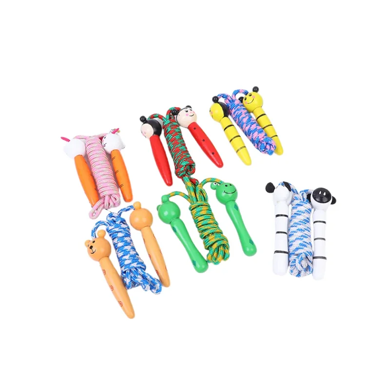 Tier Kinder Springseile Holzgriff Sport Bodybuilding Fitness schöne Cartoon Springseile verlieren Gewicht Übung Fitness geräte