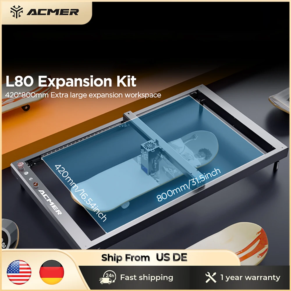 ACMER P2 33W Y-Achsen-Verlängerungssatz, industrielle Führungsschiene 420 * 800 mm, geeignet für ACMER P2 10W 20W 33W Image