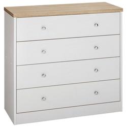 Commode avec 4 tiroirs en effet chêne blanc
