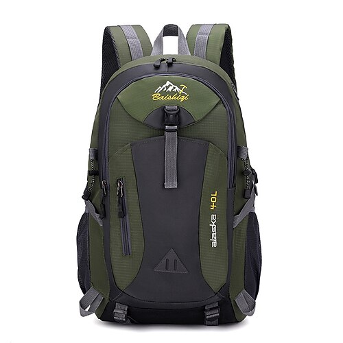 40 L Zaino giornaliero Zaino per escursioni Cerniera Multi-tasche Impermeabile alla pioggia Design Anatomico Indossabile Durevole Esterno Escursionismo Campeggio Militare Nylon Nero Verde militare