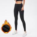 Per donna Pantaloni da yoga Leggings da yoga Leggings foderati in pile Tasche Laterali Controllo addominale Sollevamento glutei Vita Alta Yoga Allenamento in Palestra Pilates Collant Nero Verde