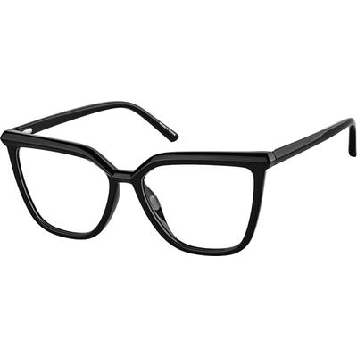 Zenni Women's Cat-Eye Glasses Black Plastic Full Rim Frame
