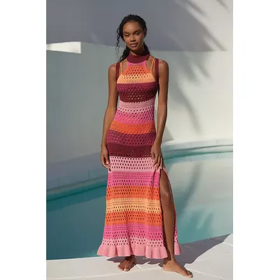 By Anthropologie Crochet Halter Cover-Up Dress
