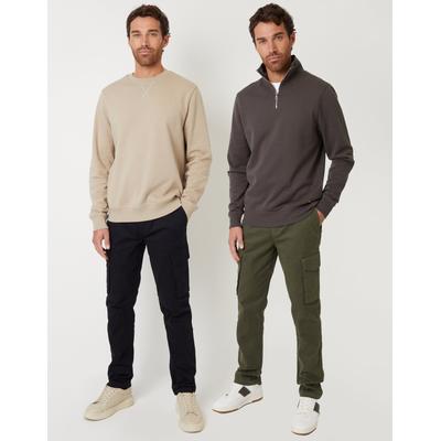 Black & Khaki Cargo Style Trousers (2 Pack)