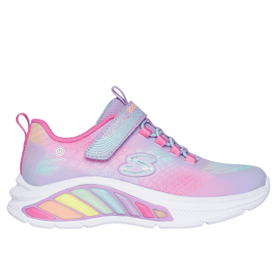 Skechers Girl's S-Lights: Rainbow Cruisers - Rainbow Reflectin Sneaker | Size 12.5 | Lavender | Synthetic/Textile