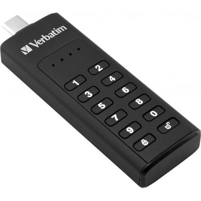 VERBATIM USB-Stick "Keypad Secure USB-C 128 GB" USB-Sticks Gr. 128 GB GB, schwarz