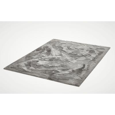 Fellteppich DEKOWE "Roger", grau, B:120cm H:20mm L:160cm, Kunstfaser, Teppiche, Kunstfell, Kaninchenfell-Haptik, weich - ein echter Kuschelteppich Image