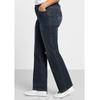Stretch-Jeans SHEEGO "Große Größen", Damen, Gr. 21, Kurzgrößen, blau (dunkelblau denim), Obermaterial: 98% Baumwolle, 2% Elasthan, unifarben, casual, lang, Jeans, mit Used-Effekten