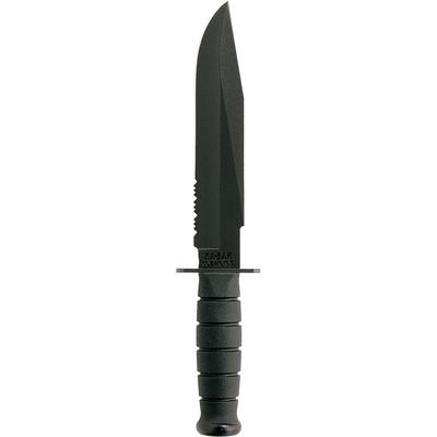 KA-BAR Fighter Partially Serrated Edge Knife w/ Sheath - Black