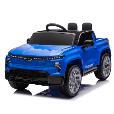 Licensed Chevrolet Silverado EV 24V Ride-On Car for Kids with Remote Control, Music, Four-Wheel Suspension, and LED Lights